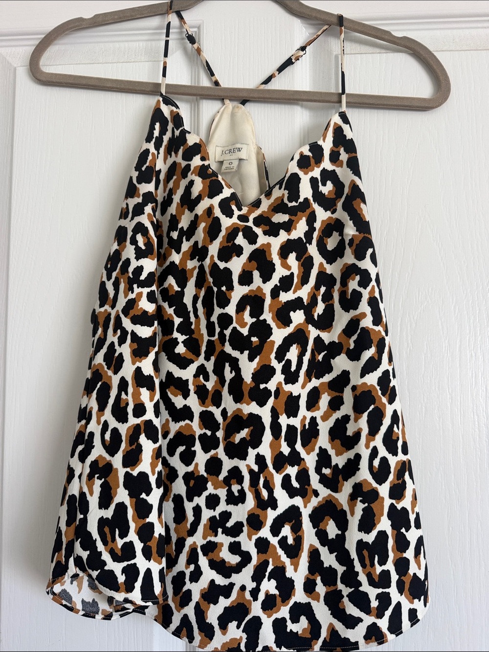 J. Crew Womens Leopard Print Slip Dress in White, Black, Brown size 0